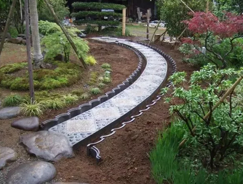 仿古金屬瓦做花園路基 仿古金屬瓦做花園路基